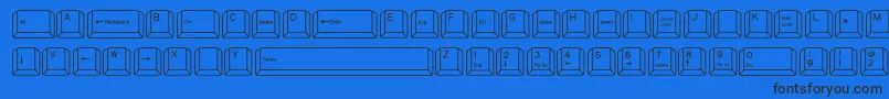 QwertyPc Font – Black Fonts on Blue Background