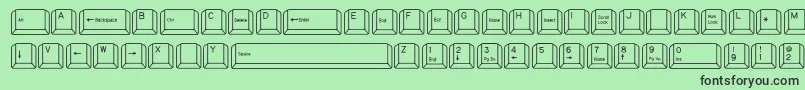 Fonte QwertyPc – fontes pretas em um fundo verde