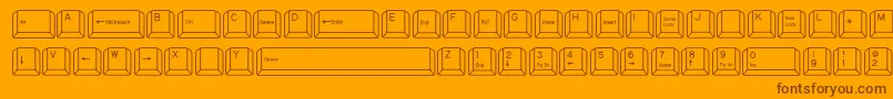 Fonte QwertyPc – fontes marrons em um fundo laranja