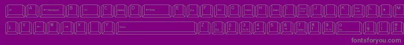 QwertyPc-fontti – harmaat kirjasimet violetilla taustalla