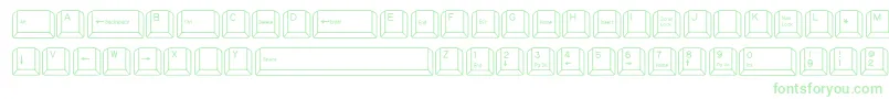 QwertyPc-Schriftart – Grüne Schriften auf weißem Hintergrund