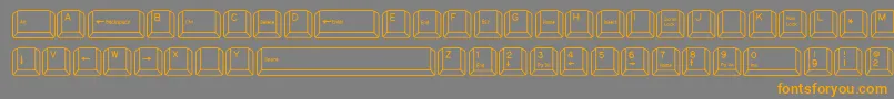 Weitere Informationen zur QwertyPc-Schriftart QwertyPc-Schriftart – Orangefarbene Schriften auf grauem Hintergrund