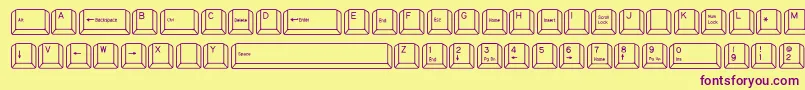 QwertyPc Font – Purple Fonts on Yellow Background