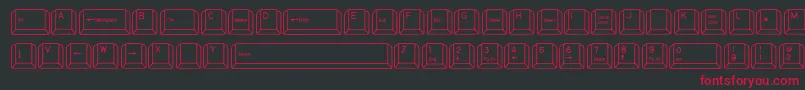 QwertyPc-Schriftart – Rote Schriften auf schwarzem Hintergrund