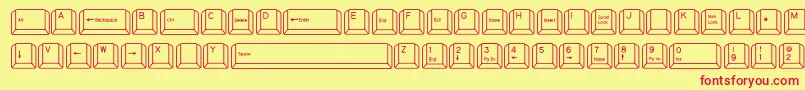 QwertyPc Font – Red Fonts on Yellow Background
