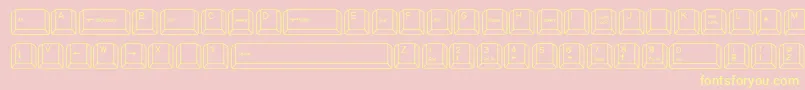 Police QwertyPc – polices jaunes sur fond rose