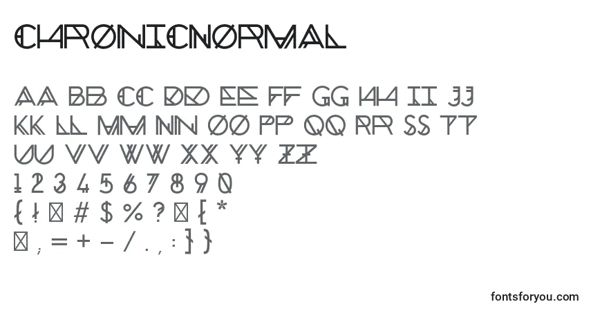 A fonte ChronicNormal – alfabeto, números, caracteres especiais