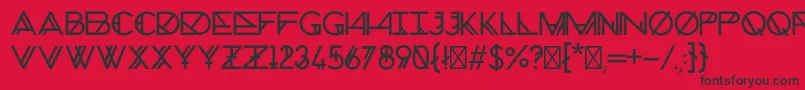 フォントChronicNormal – 赤い背景に黒い文字