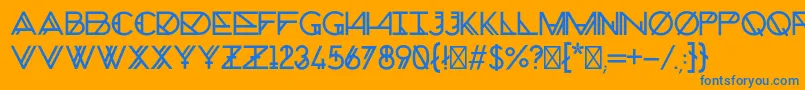 ChronicNormal Font – Blue Fonts on Orange Background
