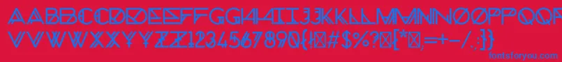 ChronicNormal Font – Blue Fonts on Red Background