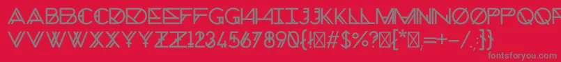 フォントChronicNormal – 赤い背景に灰色の文字