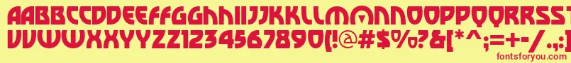 SovietBoulevard Font – Red Fonts on Yellow Background