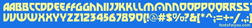 SovietBoulevard Font – Yellow Fonts on Blue Background