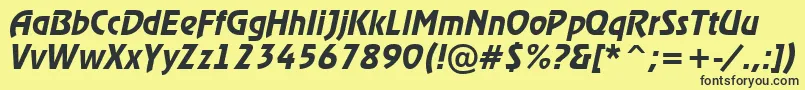 ARewinderdemiItalic Font – Black Fonts on Yellow Background