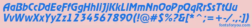 ARewinderdemiItalic Font – Blue Fonts on Pink Background