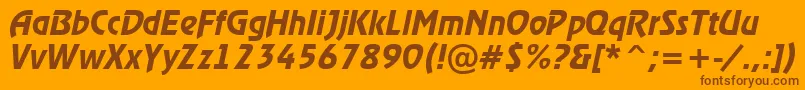 ARewinderdemiItalic Font – Brown Fonts on Orange Background