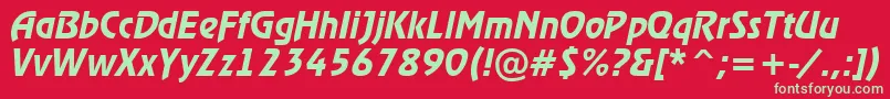 ARewinderdemiItalic Font – Green Fonts on Red Background