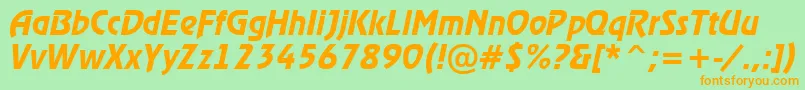 ARewinderdemiItalic Font – Orange Fonts on Green Background