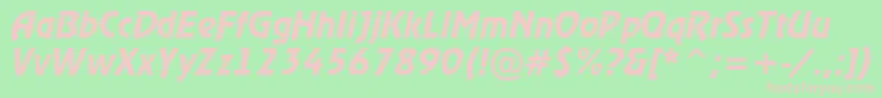 ARewinderdemiItalic Font – Pink Fonts on Green Background