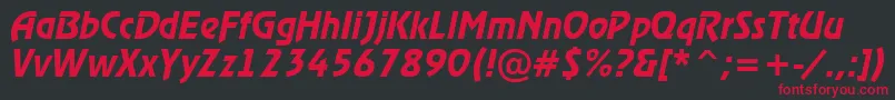 フォントARewinderdemiItalic – 黒い背景に赤い文字