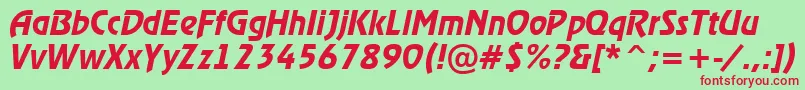 ARewinderdemiItalic Font – Red Fonts on Green Background