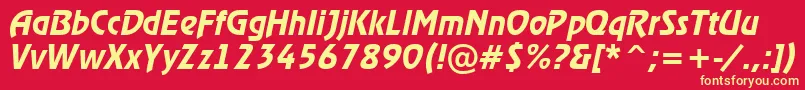 ARewinderdemiItalic Font – Yellow Fonts on Red Background