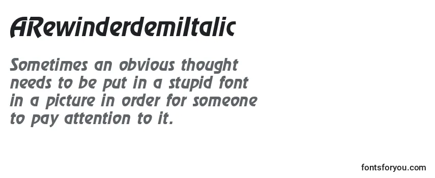 ARewinderdemiItalic Font
