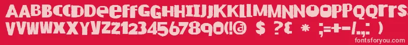 DkRustyCage Font – Pink Fonts on Red Background