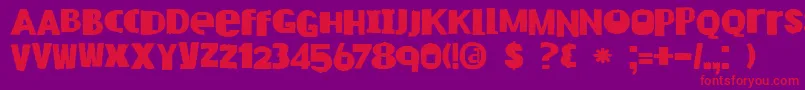 DkRustyCage Font – Red Fonts on Purple Background