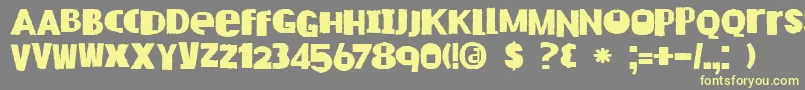 DkRustyCage Font – Yellow Fonts on Gray Background