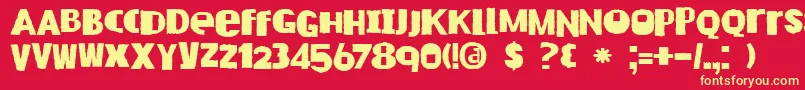 DkRustyCage Font – Yellow Fonts on Red Background