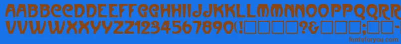 ParisRegular Font – Brown Fonts on Blue Background