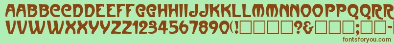 ParisRegular Font – Brown Fonts on Green Background