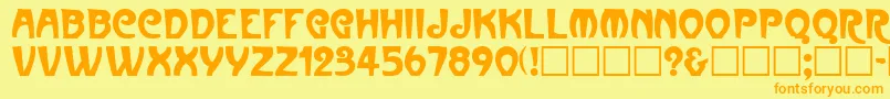 ParisRegular Font – Orange Fonts on Yellow Background