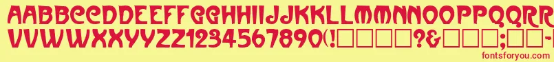 ParisRegular Font – Red Fonts on Yellow Background