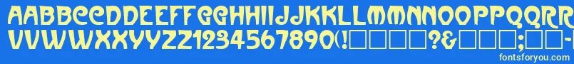 ParisRegular Font – Yellow Fonts on Blue Background