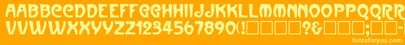 ParisRegular Font – Yellow Fonts on Orange Background