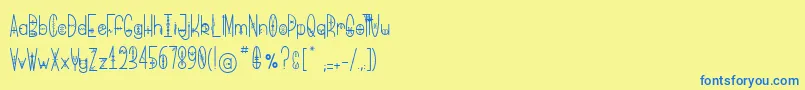 BringMeThatGlyph2 Font – Blue Fonts on Yellow Background