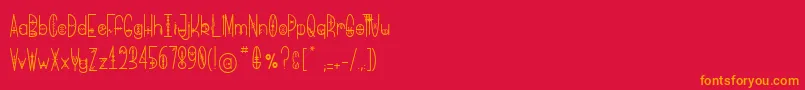 BringMeThatGlyph2-Schriftart – Orangefarbene Schriften auf rotem Hintergrund