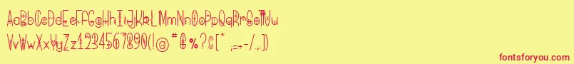 BringMeThatGlyph2 Font – Red Fonts on Yellow Background