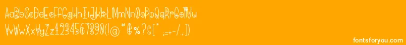 BringMeThatGlyph2-Schriftart – Weiße Schriften auf orangefarbenem Hintergrund