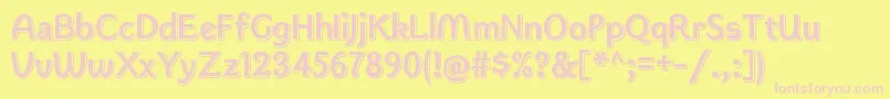 KwokwiRegular Font – Pink Fonts on Yellow Background