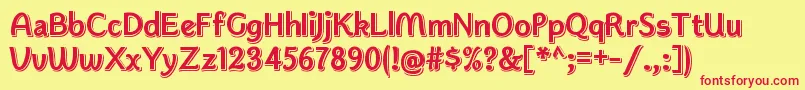 KwokwiRegular Font – Red Fonts on Yellow Background