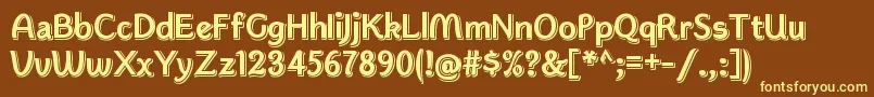 KwokwiRegular Font – Yellow Fonts on Brown Background