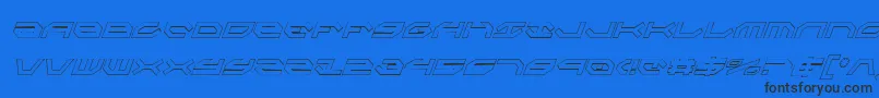 Taskforcecoi Font – Black Fonts on Blue Background