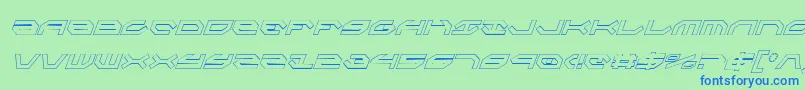 Шрифт Taskforcecoi – синие шрифты на зелёном фоне