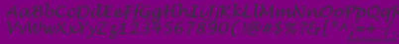 LucidaHandwritingItalic-fontti – mustat fontit violetilla taustalla