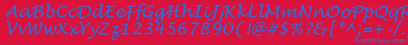 LucidaHandwritingItalic Font – Blue Fonts on Red Background