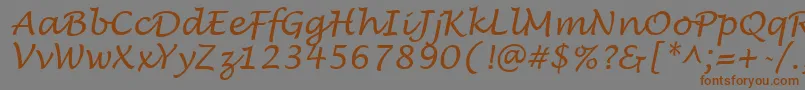 Lisätietoja LucidaHandwritingItalic-fontista LucidaHandwritingItalic-fontti – ruskeat fontit harmaalla taustalla