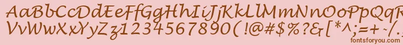 LucidaHandwritingItalic Font – Brown Fonts on Pink Background